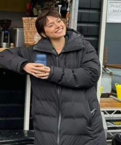 Daisy Ridley Cleaner 2025 Puffer Hooded Jacket