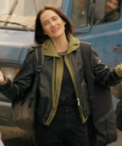 Eva Green Dirty Angels 2024 Black Leather Jacket