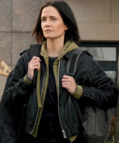 Eva Green Dirty Angels 2024 Black Leather Jacket