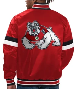 Fresno State Bulldog Home Game Red Varsity Jacket