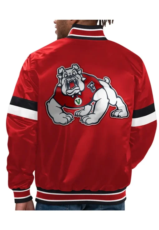 Fresno State Bulldog Home Game Red Varsity Jacket