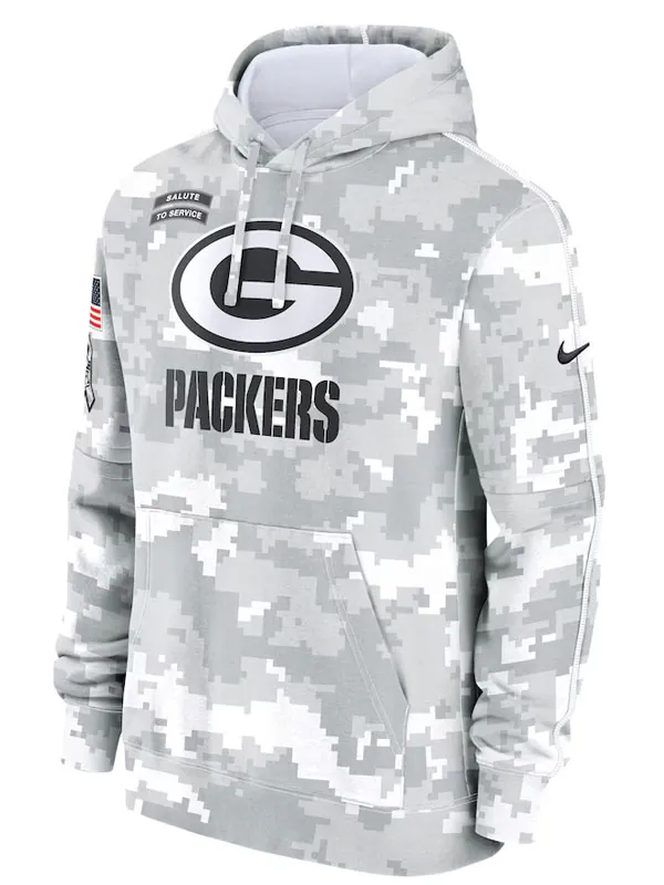 Green Bay Packers Salute To Service Camo 2024 Hoodie