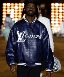 Mens Louis Vuitton Vers 2024 Blue Varsity Jacket