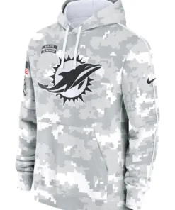 Miami Dolphins Salute To Service Camo 2024 Hoodie