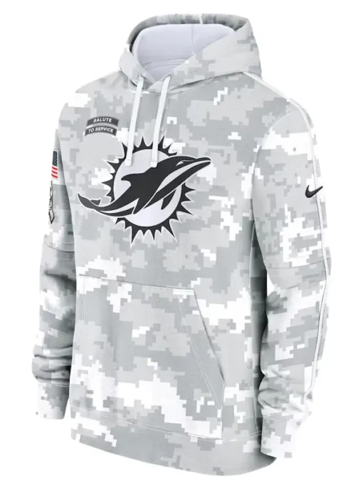 Miami Dolphins Salute To Service Camo 2024 Hoodie