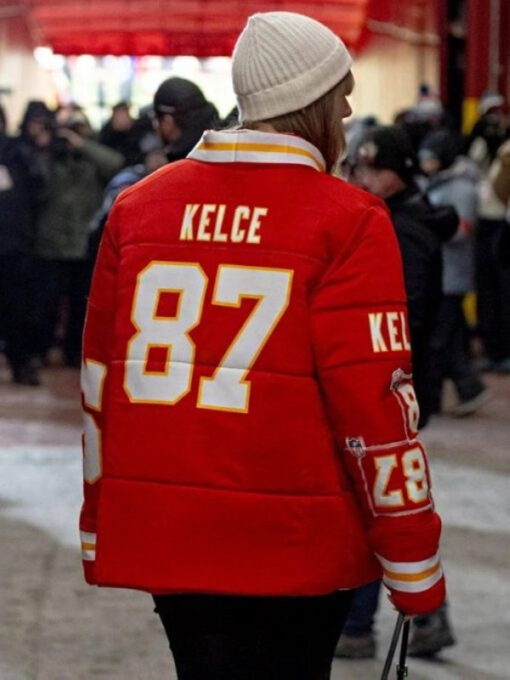 Taylor Swift Kelce 87 Red Puffer Jacket