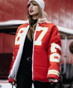 Taylor Swift Kelce 87 Red Puffer Jacket