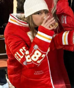 Taylor Swift Kelce 87 Red Puffer Jacket