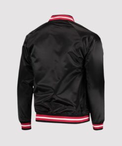 Black Portland Trail Blazers Throwback Wordmark Satin Jacket