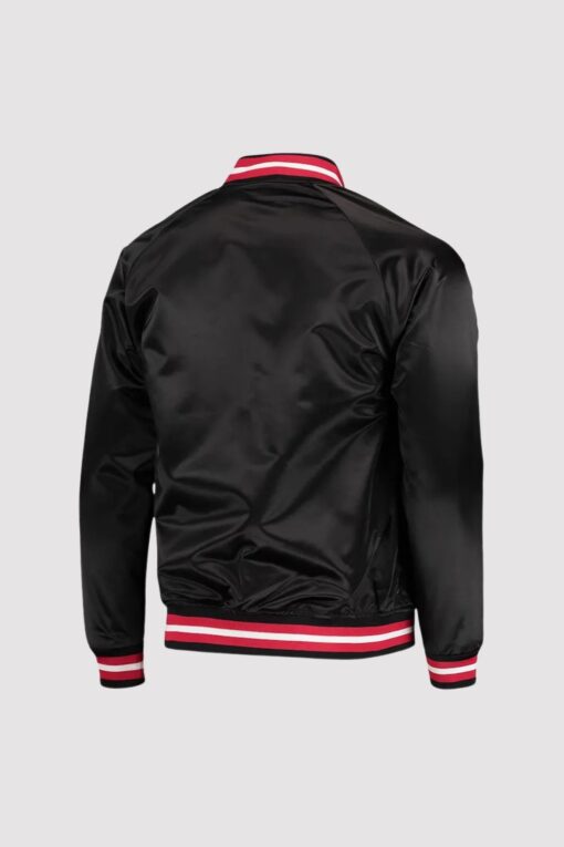 Black Portland Trail Blazers Throwback Wordmark Satin Jacket