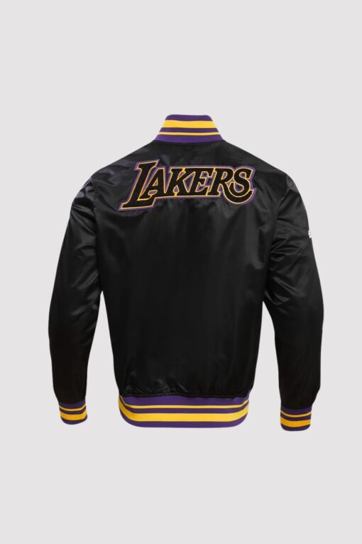 Los Angeles Lakers Retro Classic Rib Satin Varsity Jacket