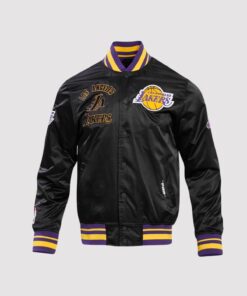 Los Angeles Lakers Retro Classic Rib Satin Varsity Jacket