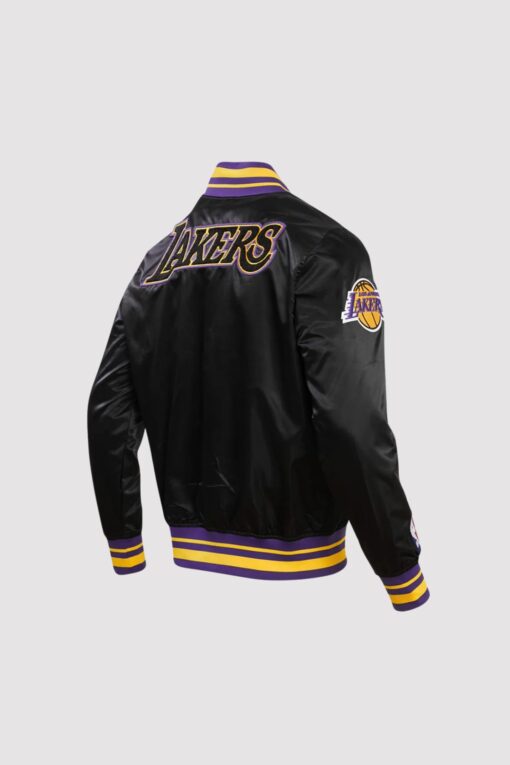 Los Angeles Lakers Retro Classic Rib Satin Varsity Jacket