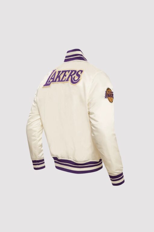 Los Angeles Lakers Retro Classic Rib Satin Varsity Jacket