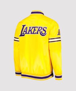 Los Angeles Lakers Slider Yellow Satin Varsity Jacket