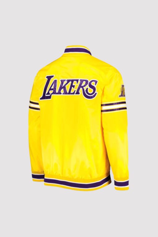 Los Angeles Lakers Slider Yellow Satin Varsity Jacket