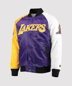 Los Angeles Lakers Tricolor Satin Varsity Jacket