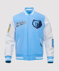 Memphis Grizzlies Script Tail Wool & Leather Varsity Jacket