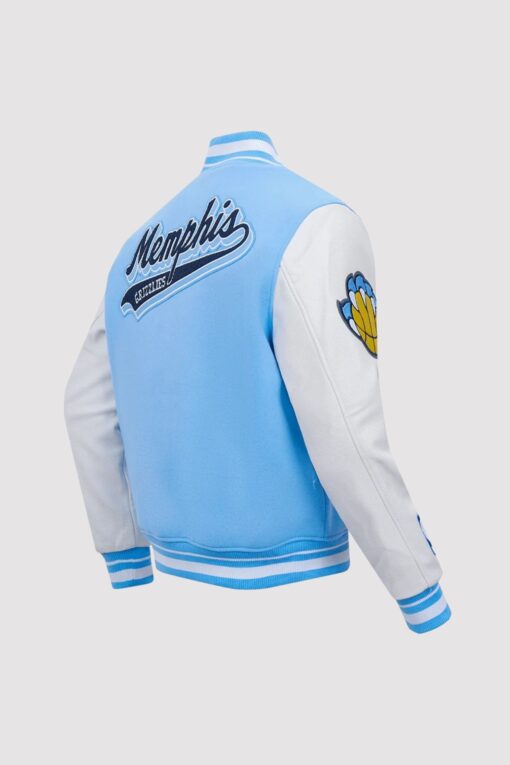 Memphis Grizzlies Script Tail Wool & Leather Varsity Jacket