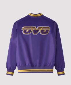 OVO X NBA Los Angeles Lakers Purple Varsity Jacket