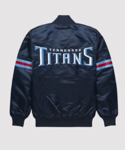 Striped Tennessee Titans Navy Blue Varsity Jacket