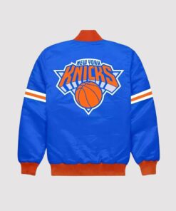 New York Knicks Striped Blue Bomber Jacket