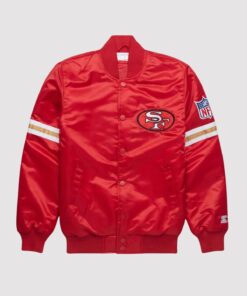 San Francisco 49ers Red Satin Varsity Jacket